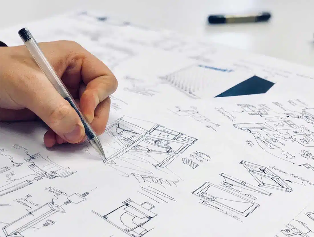 Image showing concept design sketches of medical device design development services for a new product development project